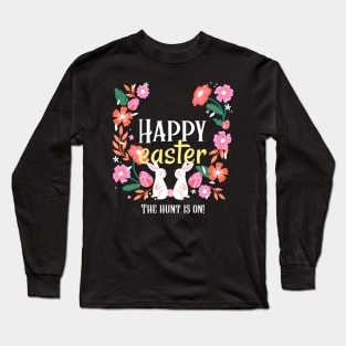 Happy Easter Egg Hunt Easter Bunny Rabbits Cute Long Sleeve T-Shirt